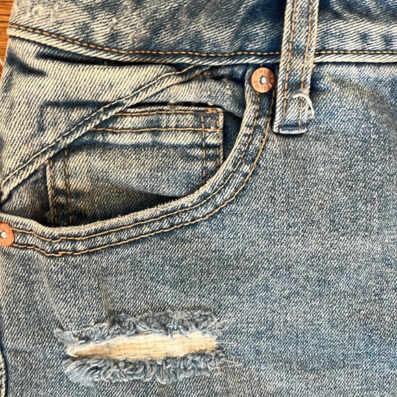 Free People Curvy High Waist Denim Shorts In light Blue wash 27 - Picture 6 of 9
